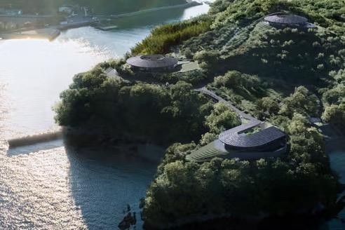 AMIHAN buildings integrated into island landscape
